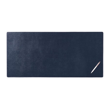 Dacasso Navy Blue Bonded Leather 36" x 17" No Core Rollable Desk Mat/Pad PR-5049